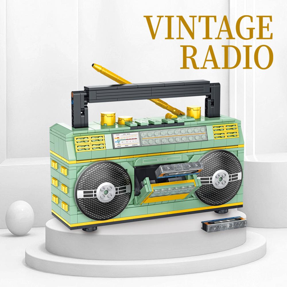 Non-Toxic 781Pcs Retro Radio Classic Series Building Blocks Set Vintage Music Player Display Kit Creative Gift Toys For Adults Kids