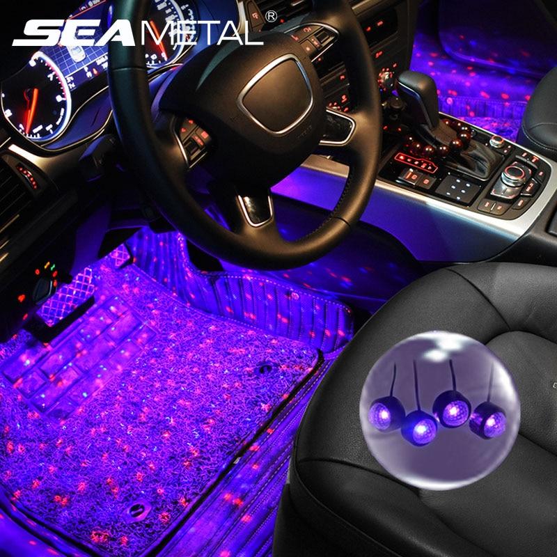 Buy 4 In 1 Car LED Atmosphere Lights Colorful RGB Interior Floor Foot