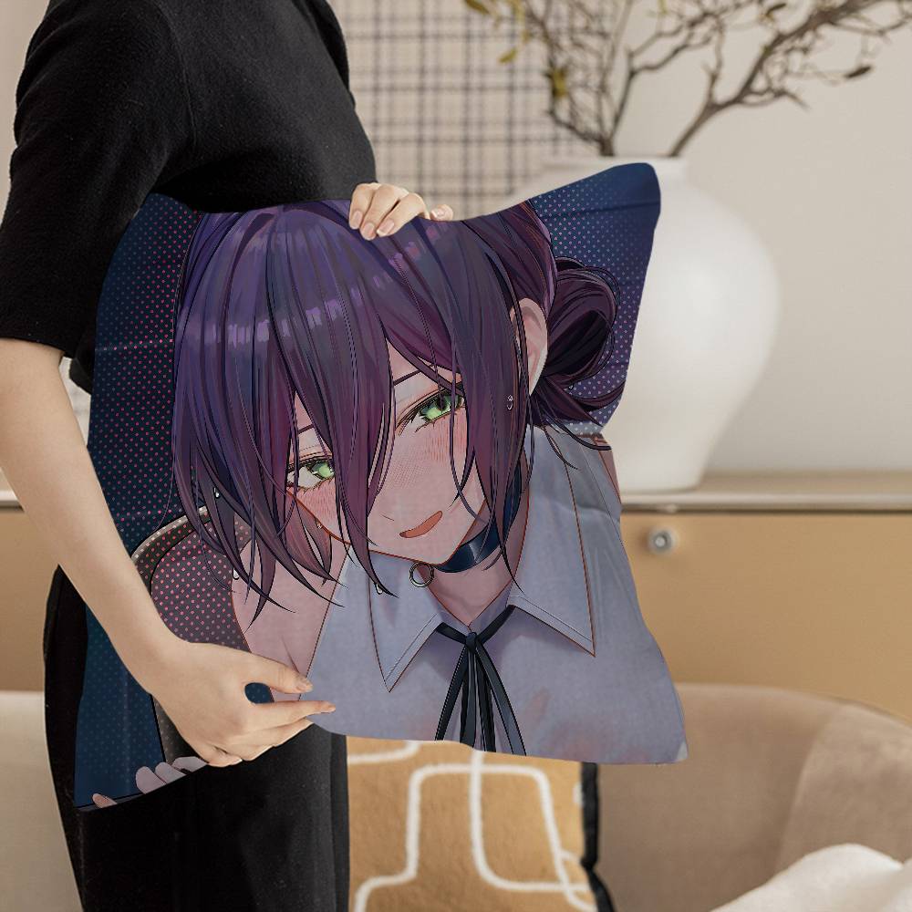 Chainsaw Man The Movie Reze Pillow Cover for Bedroom Room and Living Room Sofa Decorative Cushion Cover