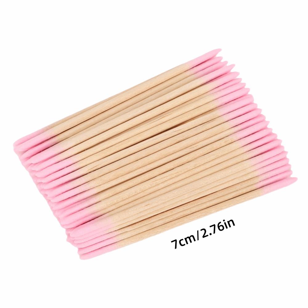 10 Bags Wooden Stick Body Double Pointed Cotton Swabs  Eyeliner & Cosmetic Touch-Up Work