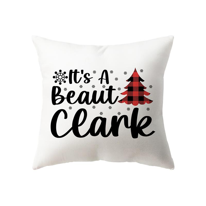 Weihnachtsthema-Elch-Druckmuster-Polyester-Kissenbezug für Zuhause, Wohnzimmer, Sofa, Dekoration, quadratischer Kissenbezug