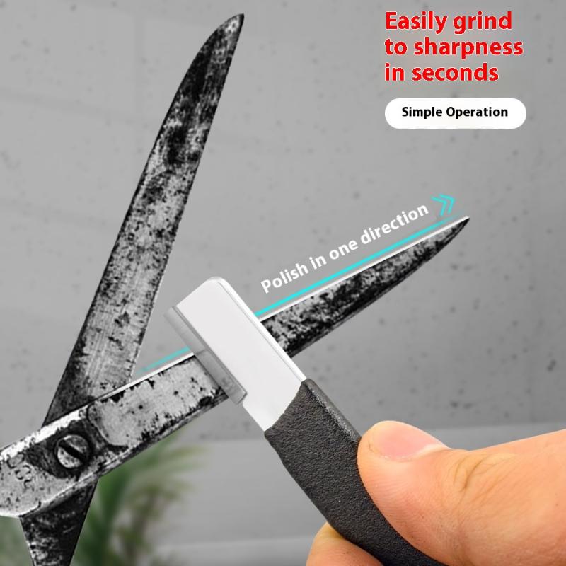 2Pcs Professional Tungsten Diamond Ceramic Knife Scissors Sharpener For All Blades Kitchen Garden Shears Sharpening Tool