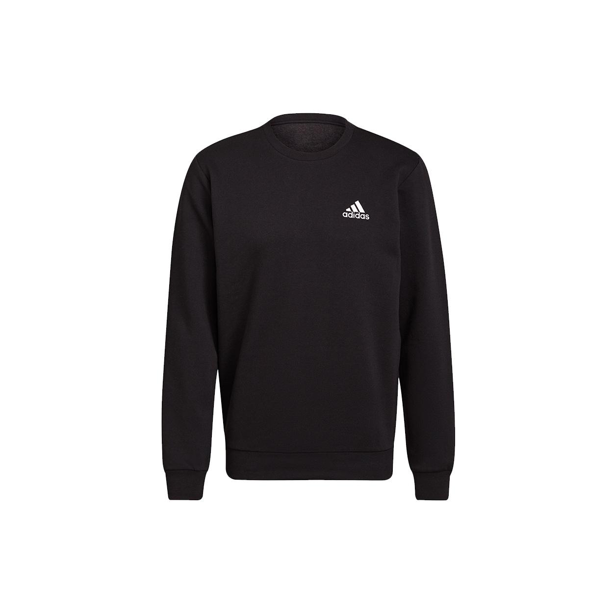 Men s adidas Feelcozy Swt Sports Logo Casual Round Neck Pullover Black GV5295 XL