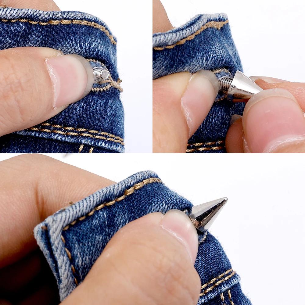 10/100 Stück Punk Metall Nieten Doppelverschluss Silber Nieten Kegel Nieten DIY Taschen Kleidung Nieten Runde Nägel Nieten Bastelbedarf