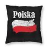 Polska Polish Flag Vintage Poland Lovers Square Pillow Case Decorative Pillow  Cushion Covers
