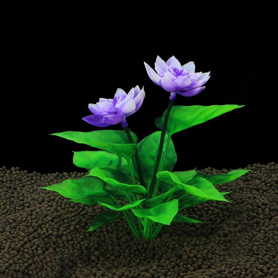Aquarium Ornament Fadeless Aquatics Accessories Bright Color Simulation Flower Landscape Decor for Home