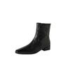 Fashion New Autumn/winter Genuine Leather Women Boot Square Toe Shoes for Women Fashion Boots Low Heels Short Boots Black Boots Handmade