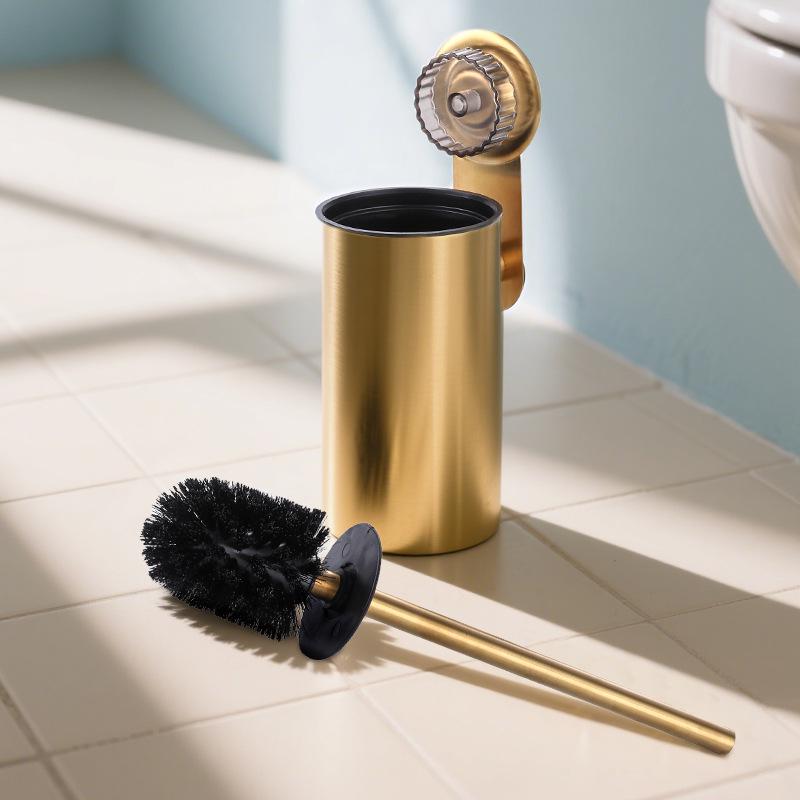 Wall-Mounted 304 Stainless Steel Toilet Brush Set for Bathroom Cleaning