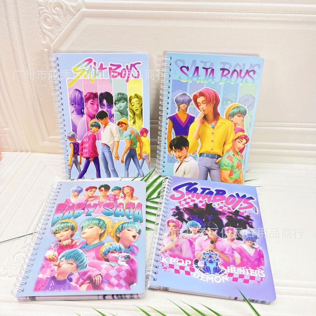 New Arrival 40 Sheets Kpop demon hunters A5 Spiral Notebook, Cartoon Anime Journal Notebook for Students & Fans