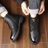 Modne Wysokiej Jakości Skórzane Męskie Buty Modne Grube Spody Outdoor Sznurowane Buty do Chodzenia Biznesowe Wygodne Męskie Buty Casualowe