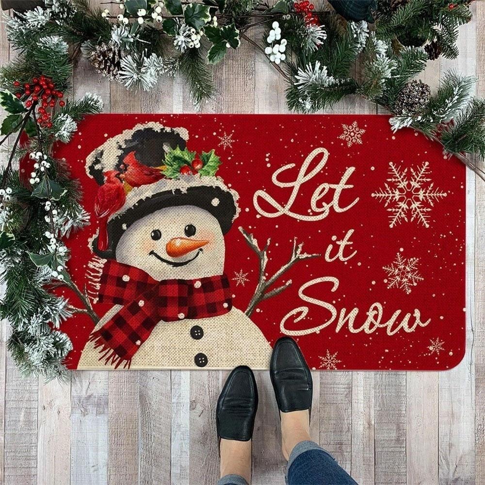 2D Flat Printed Christmas Floor Mat Non-Slip 3D Illusion Rug Round Vortex Carpet Outdoor