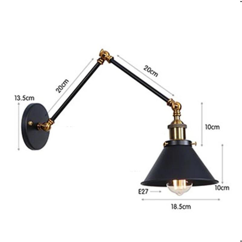 

Промышленный настенный светильник, регулируемый винтажный настенный светильник, ретро-лампа для спальни, гостиной, столовой, интерьера, домашнего декора Whitout Bulb