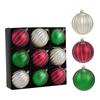 9Pcs Glitter Christmas Ball Ornaments Shatterproof 8cm Xmas Tree Hanging Decorations for Bar Pub Wedding Thanksgiving Garden