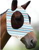"Breathable Horse Head Cover with Anti-Mosquito Protection and Various Prints for Equestrian Use"