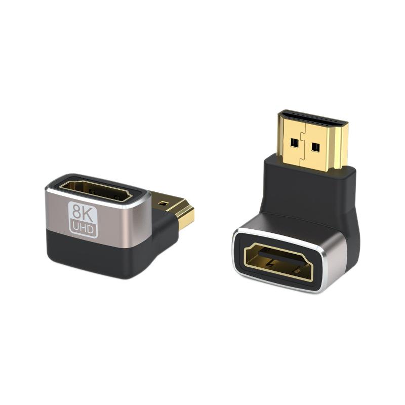 HDMI 2.1 Right-Angle Adapter for TVs, Computers, and Projectors, Aluminum Alloy