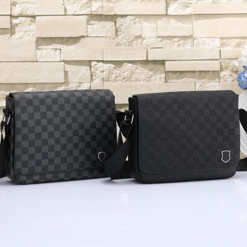 Buy New Plaid Single Shoulder Bag Men's Messenger Bags Fashion Leather