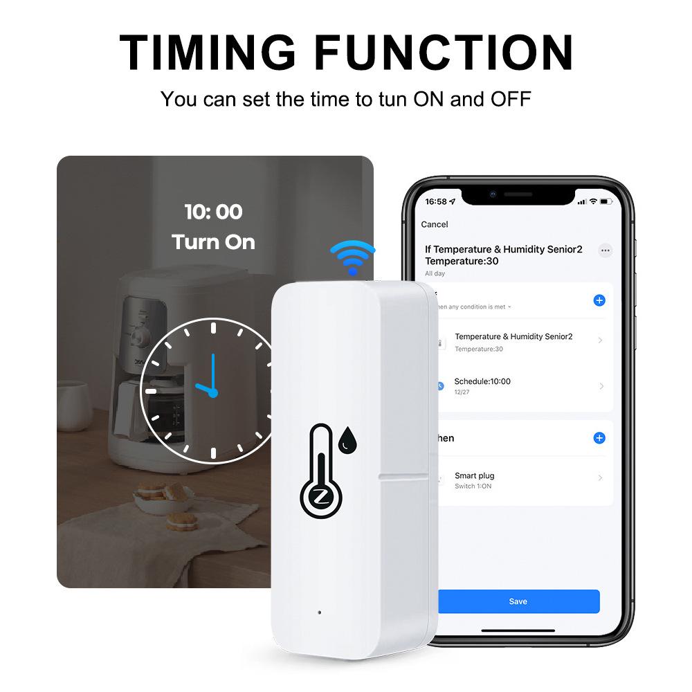 Tuya Inteligentny Bezprzewodowy Czujnik Temperatury i Wilgotności do Domu i Szklarni