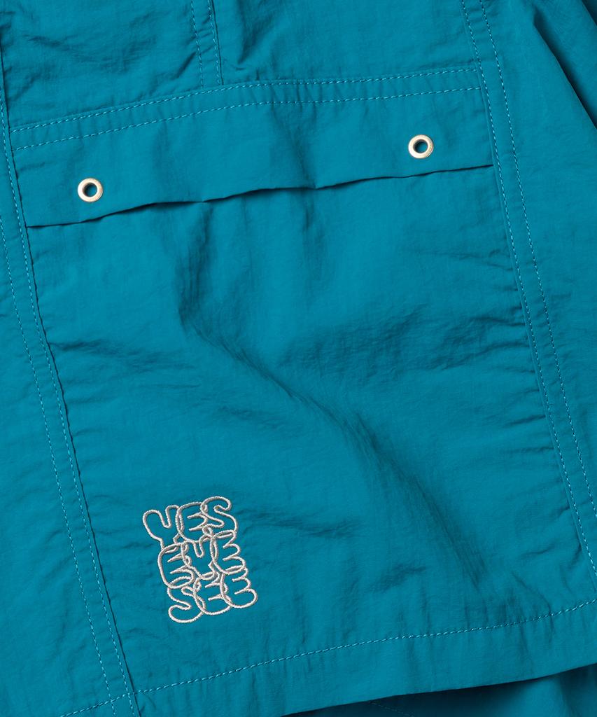 YESEYESEE Paneled Nylon Shorts Teal Blue