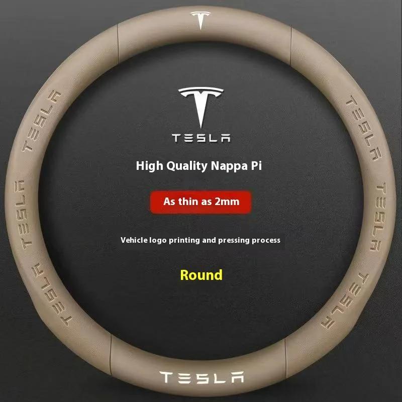 CPSSA1 Car Steering Wheel Cover for Tesla Model 3 Model S Y X Roadster 2019-2025 Auto Interior Steering Wheel Accessories Anti-Slip