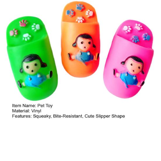 Dog Slipper Toy Squeaky Cute Slipper Dog Chew Toy Teeth-Cleaning Toy for Puppy Teething Dogs Interactive Fetch Play