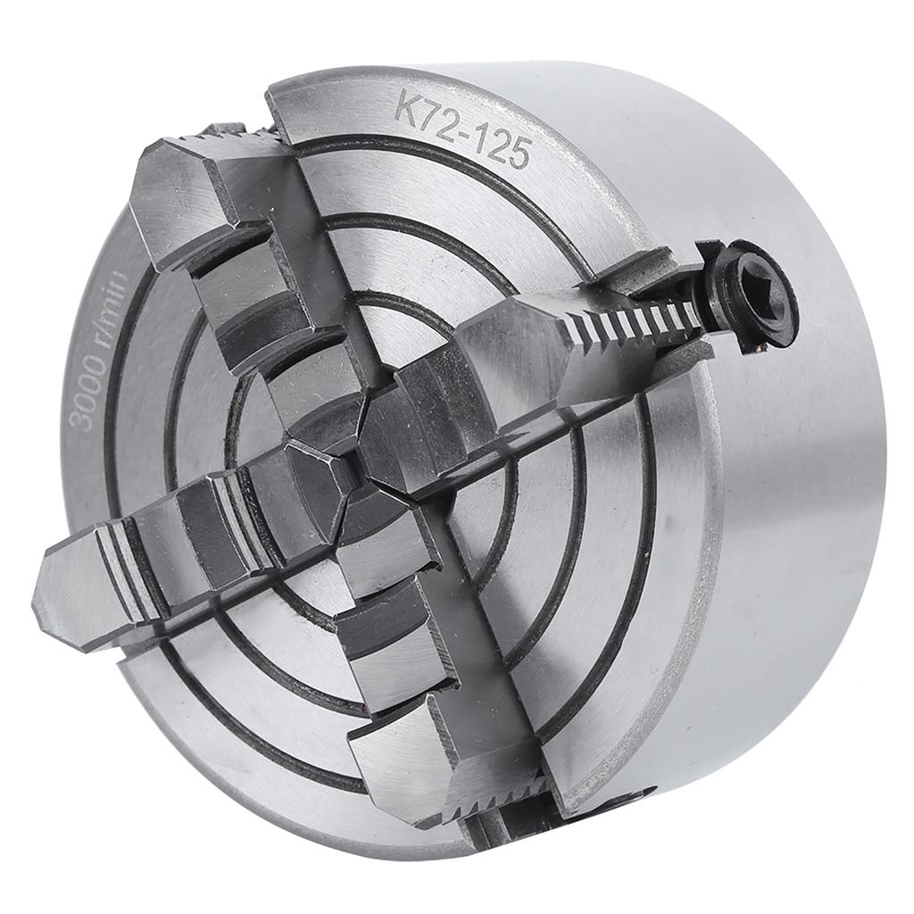 4 Backen-Drehfutter, unabhängiges Spannfutter, starke Spannkraft, Spannwerkzeug, 125 mm, 3000 U/min