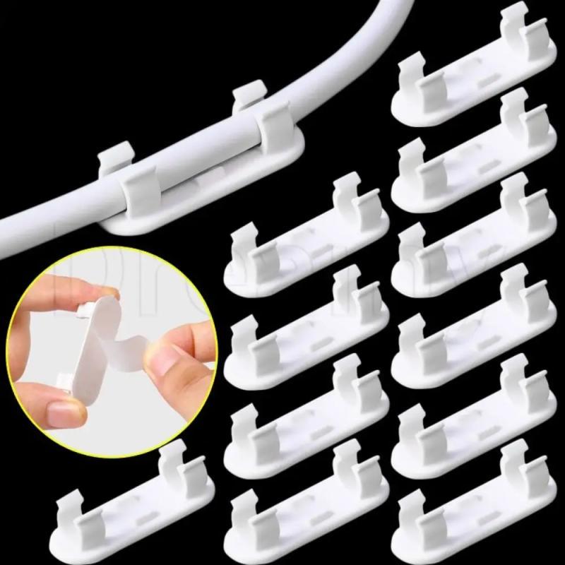 11/11pcs Wire Fixer Wire Organizer Line Card Data Cable Buckle Wall Nail-Free Storage Office Storage Organizer