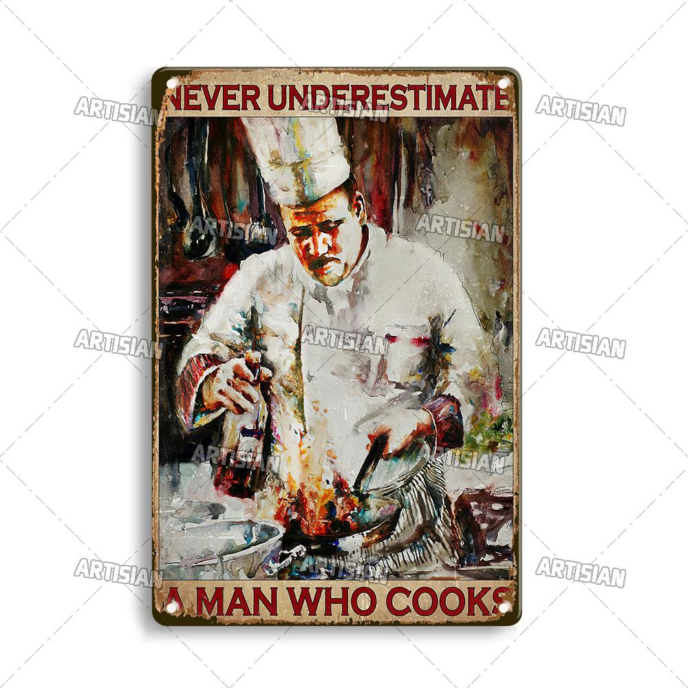 Artisian Job Work Metal Plaque Shoemaker Tin Sign Barista Hairstylist Luthier Painter Chef Decorative PlateWall Decor Garage Bar