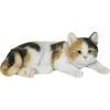 Ubia Chat Calico Relaxant 31 x 18 x 11.5 cm Poupée Figurine Ornement Animal Décoration de Jardin Chat H22135-21
