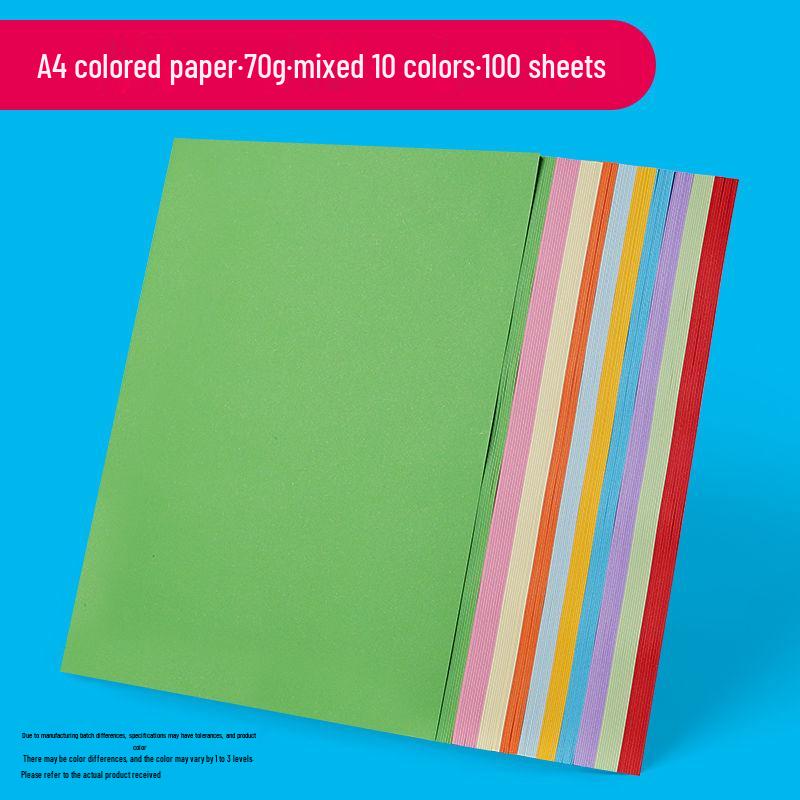 Mixed Colored Handicraft Origami Paper Set: Kindergarten Pink, Red, Yellow, Hand-Copied Newspaper Style