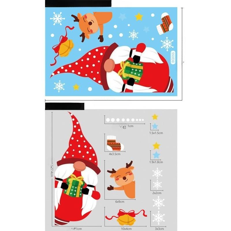 Weihnachtsspiegel-Aufkleber, Weihnachtsmann, Schneemann, Elch, Fensteraufkleber, Schneeflocke, Fensteraufkleber, Frohe Weihnachten, Frohes Neues Jahr 2025