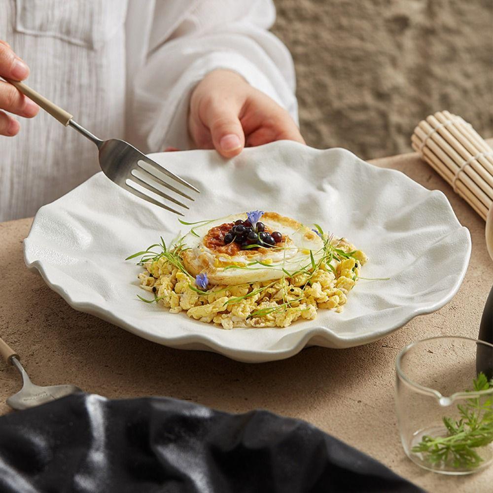 

Reusable Western Cuisine Plate Ceramic Storage Dish Tableware Dessert Tray Commercial L чорний
