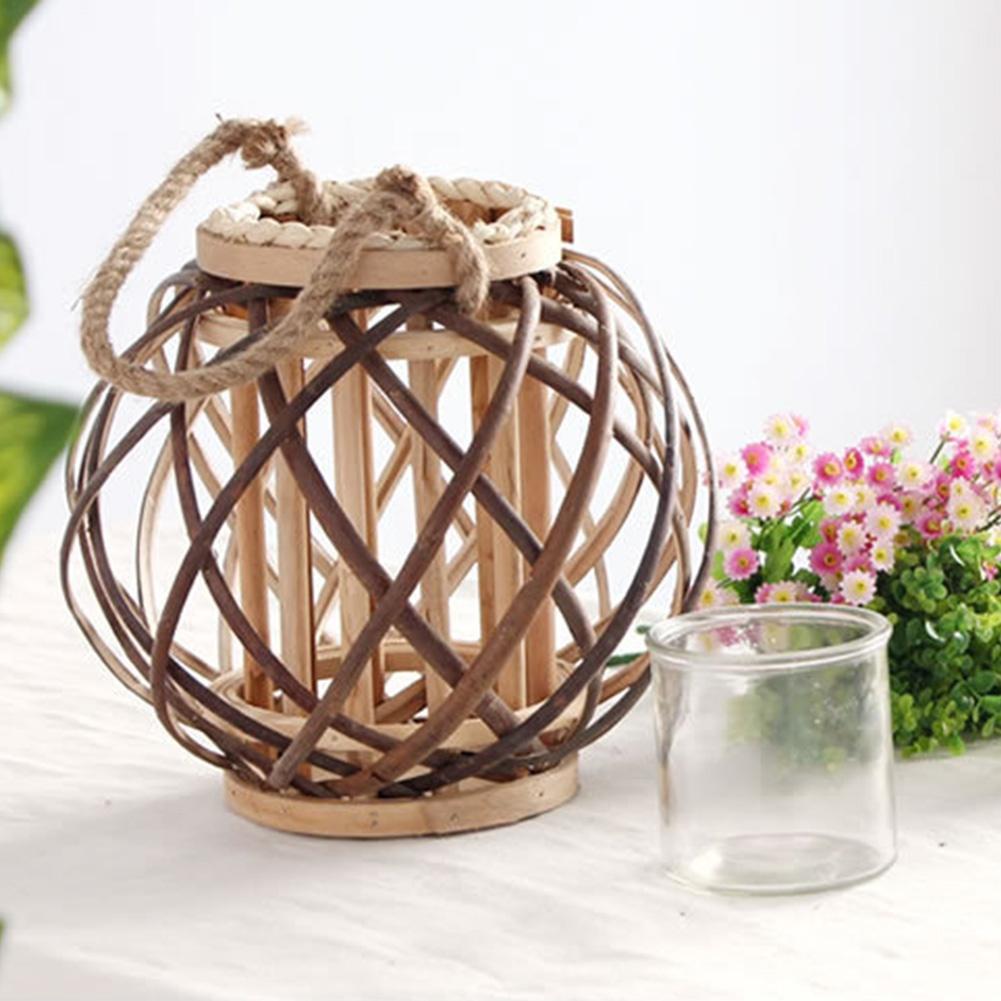 Σαλόνι Κρεμαστό Κηροπήγιο Ρεσώ Αντιανεμικό Χειροτεχνήματα Φεστιβάλ Διακόσμηση Σπιτιού Στρογγυλό Γάμος Vintage Ξύλινο Πλεκτό Φανάρι Κηροπήγιο