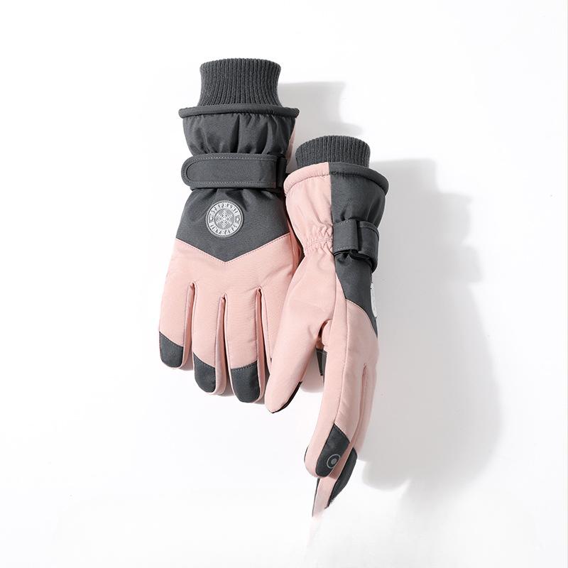 Men and Women's Winter Ski Gloves Original Standard Plus Velvet Thick Warm Waterproof Cold Winter Motorcycle Riding Electric Bike
