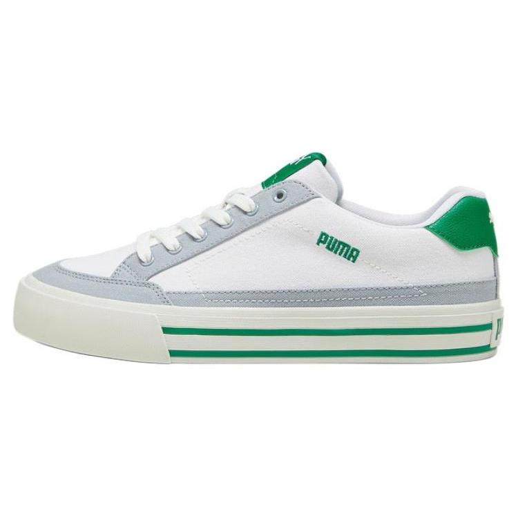 New PUMA Court Classic Vulc Sneakers 'White Green' 395020-06