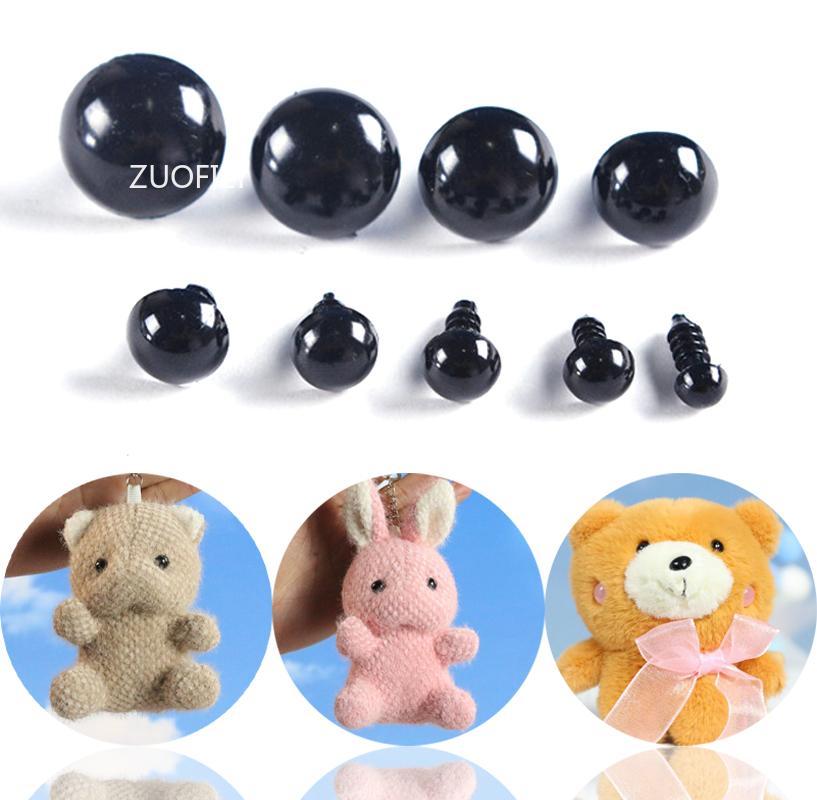 6-14mm Black Plastic Safety Eyes for DIY Crochet Doll Decoration DIY Craft Kit Plush Toy Soft Toy Doll Eyes Accessories 100Pcs