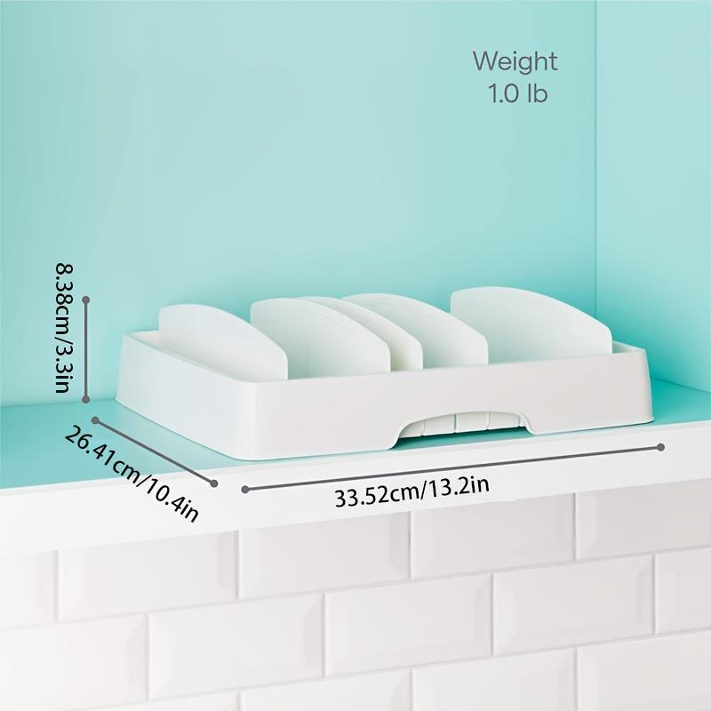 Food Container Lid Storage Organizer - Plastic Dividers for Kitchen/Pantry. Ideal for In-Cabinet, Drawer Lid Organization.