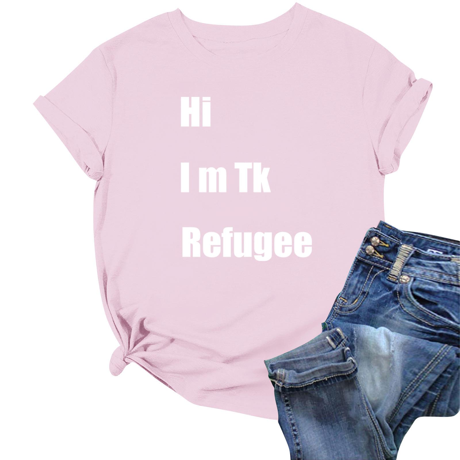 

Модная рабочая одежда с круглым вырезом и короткими рукавами, топы с принтом для женщин, летние топы S розовый