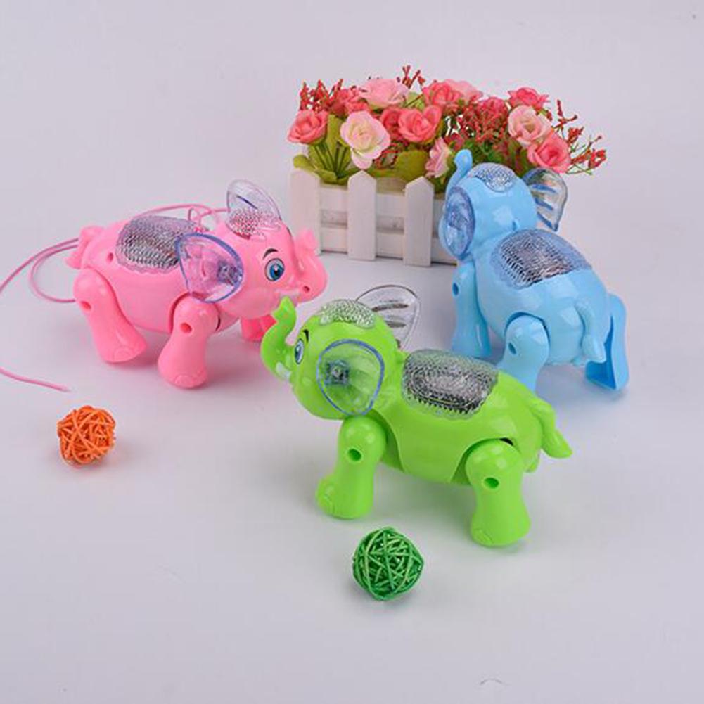 Engraçado Andando Musical Engraçado Iluminação Animal Elefante com Coleira Brinquedo Infantil