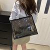 Large Capacity Transparent Shoulder Bag Korean Style Beach Portable Tote  Shopping