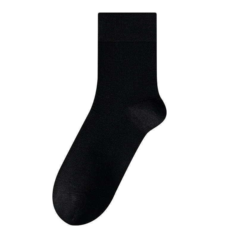 Mulberry Silk Socks for Men, Mid-calf Autumn Men's Business Socks, Antibacterial Long Stockings, Black Silk Socks for Men