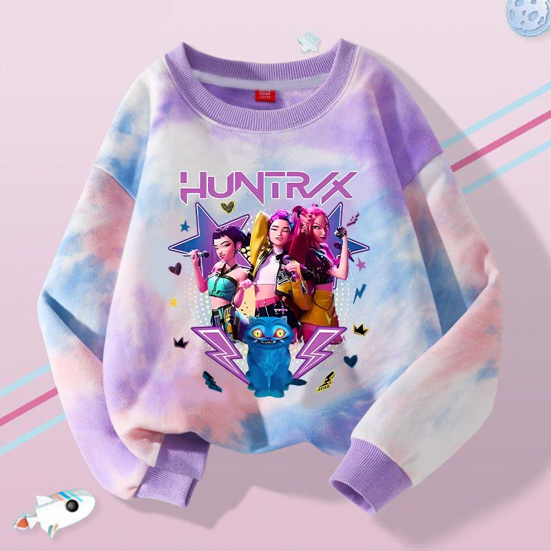 New K Pop Demon Hunters Kids Hoodie Sweatshirt Kawaii Cartoon Printed Tops Boys Autumn Long Sleeves Baby Girl Winter Clothes