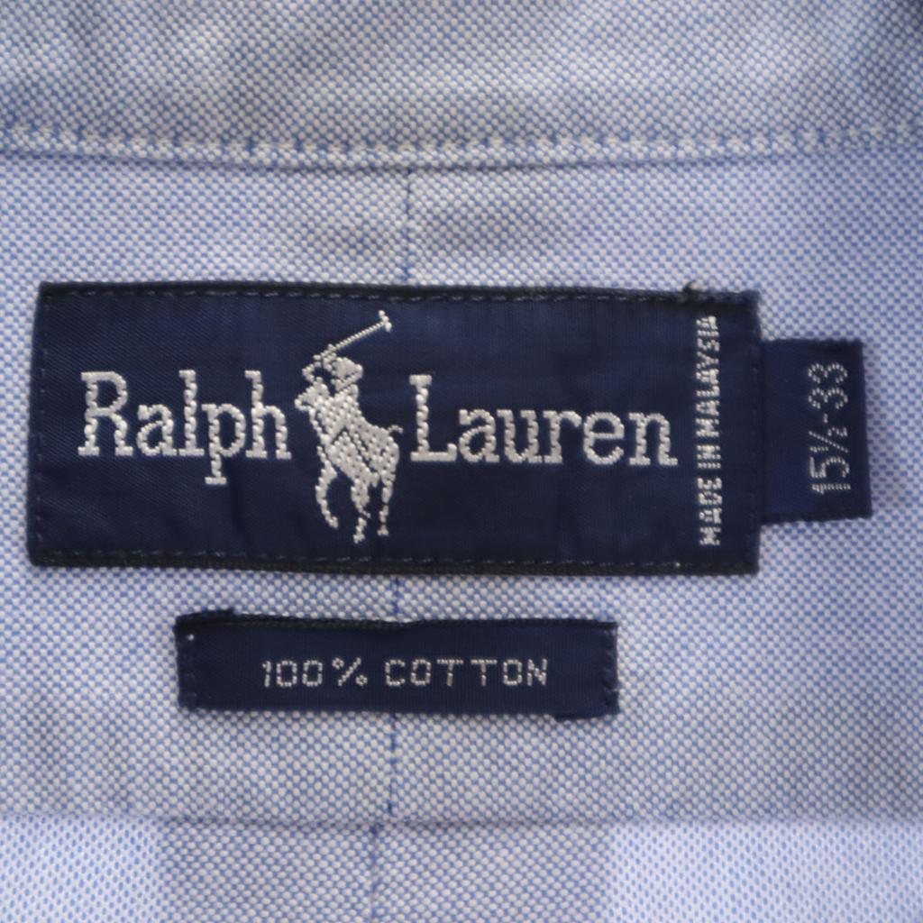 RALPH LAUREN Long sleeve Oxford Button down shirt 15 1/2-33 Blue purple Men's Used