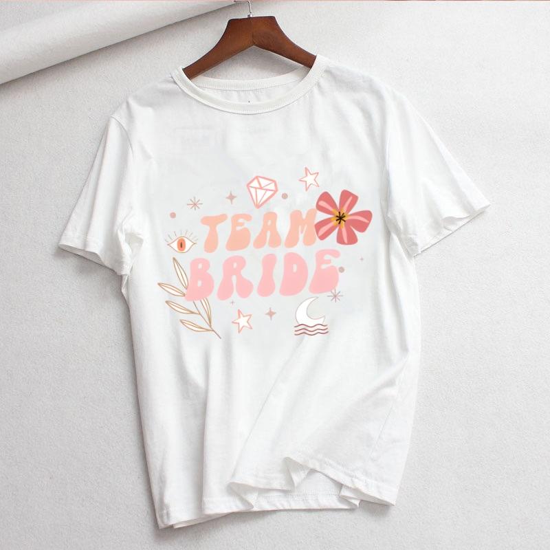 Bride Letter Wedding Bride To Be Bridal Hen Bachelorette Party Wedding Decoration Bridesmaid Women T Shirt Harajuku Korean