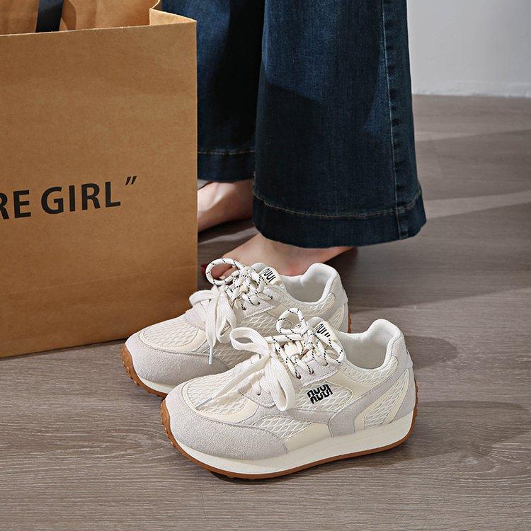 Women's shoes 2025 new autumn mesh Forrest Gump sports shoes junior high school students running lightweight soft sole fashion versatile explosion