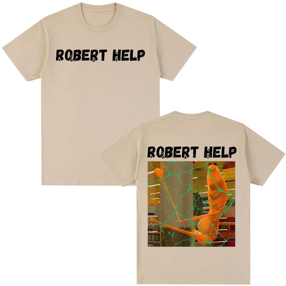 

Robert Help Marcus The Worm Fun Meme Tshirt Humorous Pattern Tshirt 2026 Summer Mens Womens Fashion Cotton Casual Tshirt 4XL