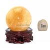Gourd Crystal Ball Wooden Base Handcrafted Round Concave Stand