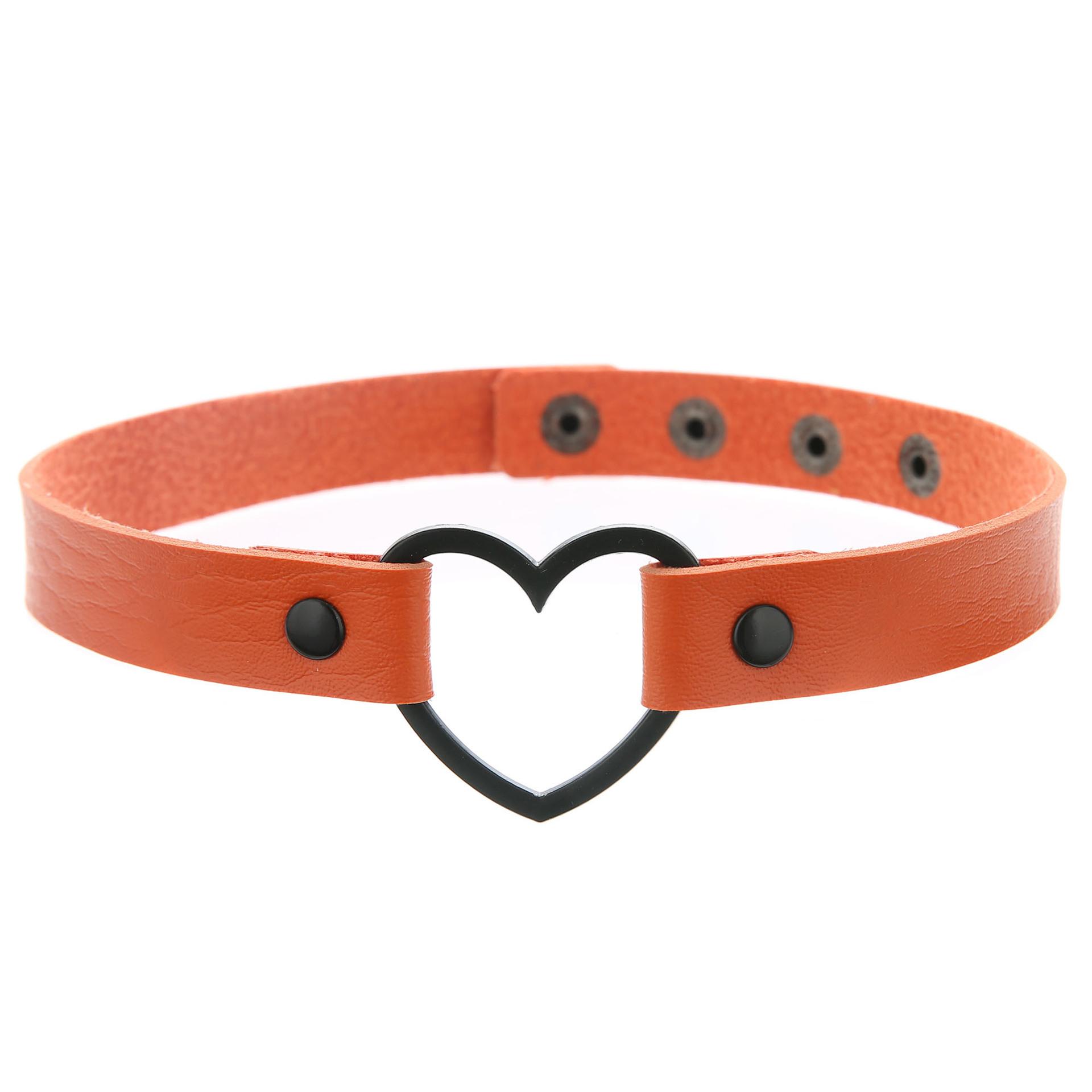 

Готическое кожаное ожерелье-чокер с сердцем для женщин и девушек, регулируемое панк-ожерелье-воротник, кавайные милые украшения