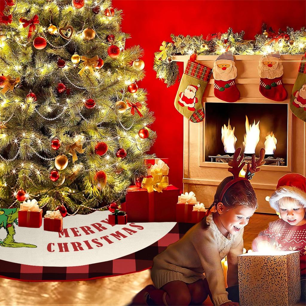 Weihnachtsbaumrock, rustikale Weihnachtsdekoration für zu Hause.