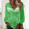 Haut Femme Doux Déguisement Confortable Beau Mode Paillettes Brillantes Printemps Streetwear