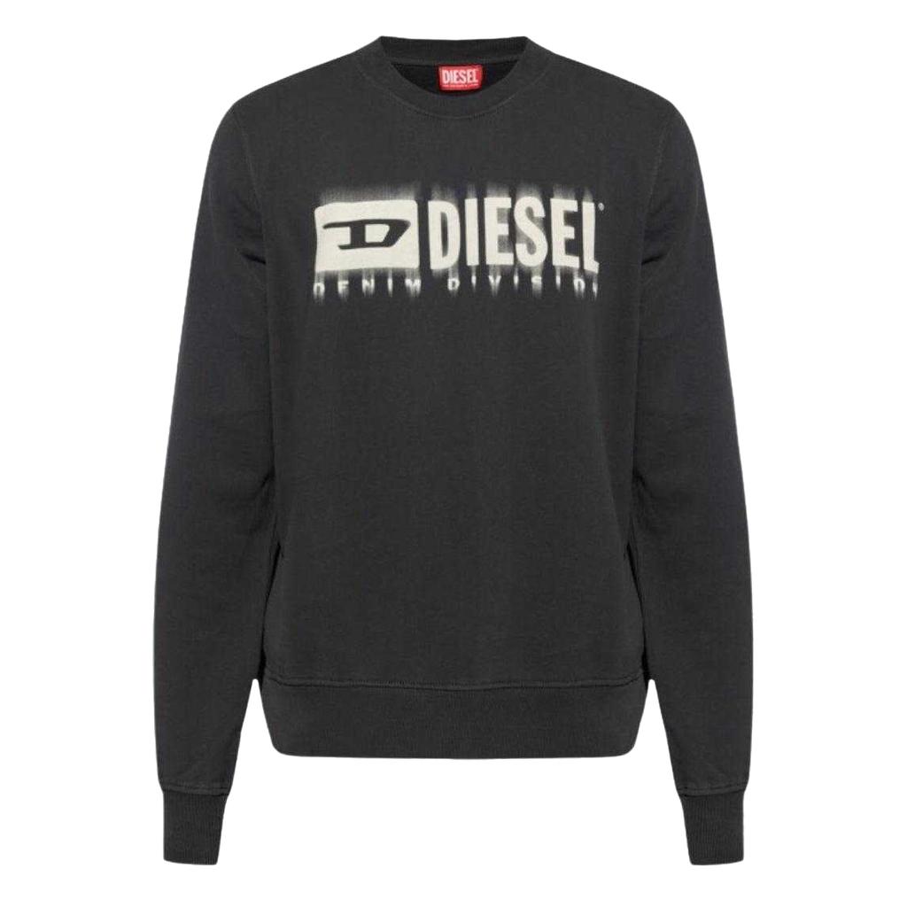 Diesel Mens Blurred Logo Sweatshirt